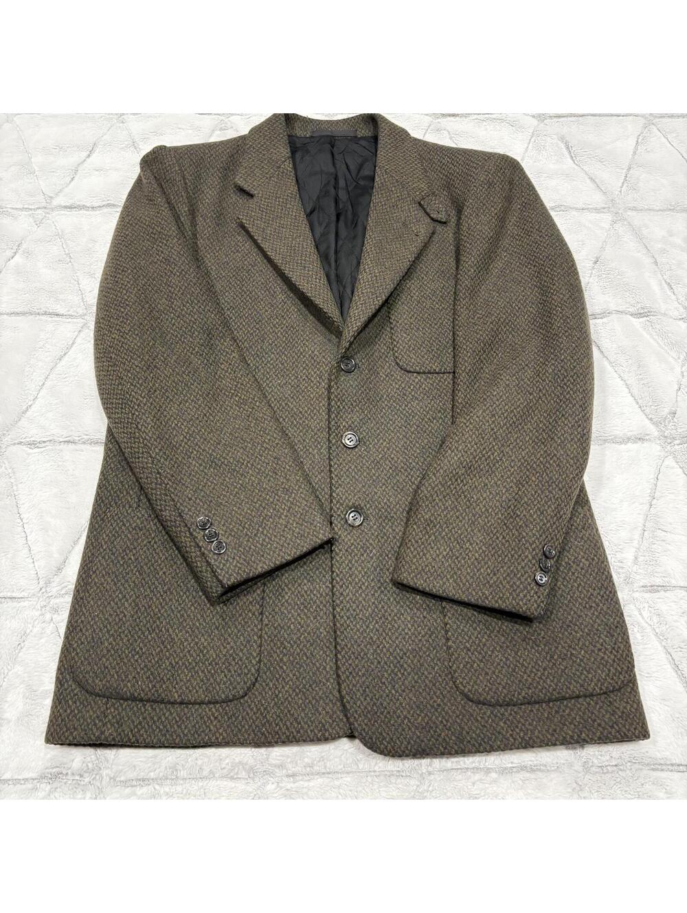 L.L. Bean Vintage Preppy Men’s Wool Blend Brown Herringbone Blazer Jacket Size M